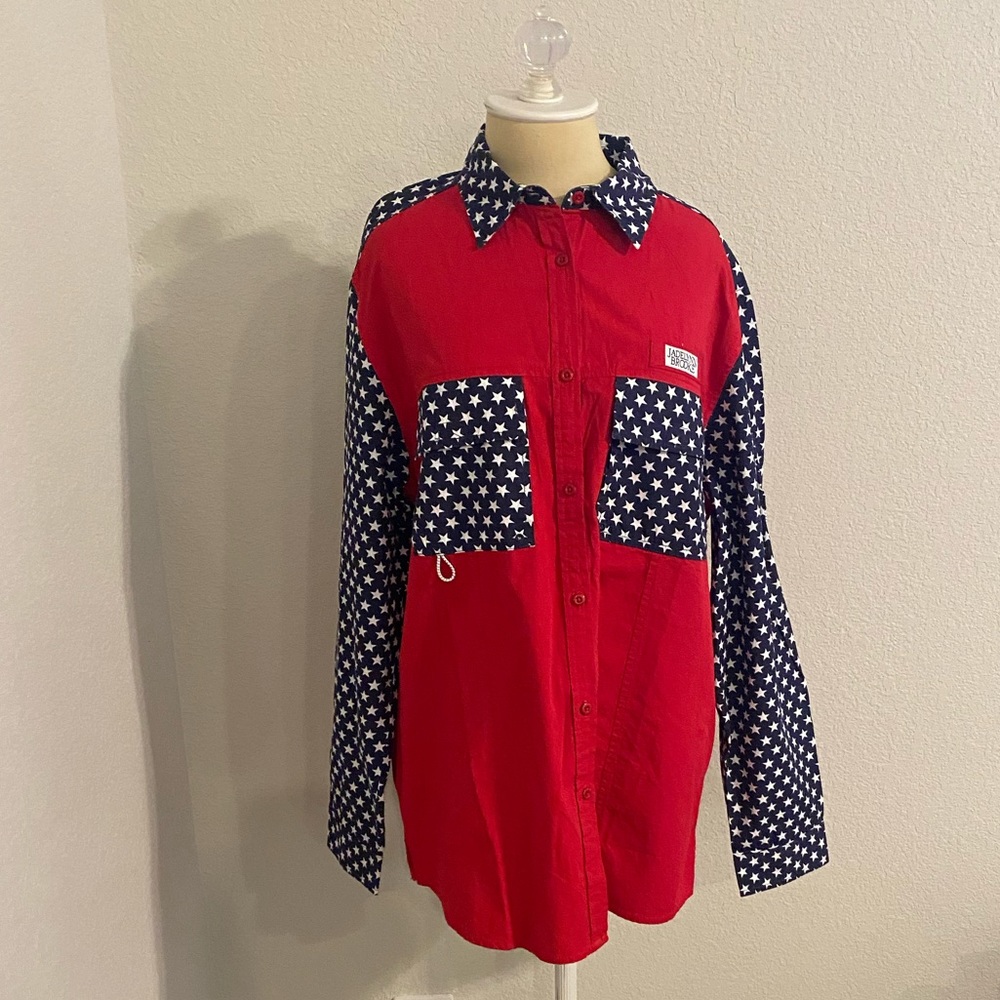 NWT Jadelynn Brooke USA Fishing Shirt